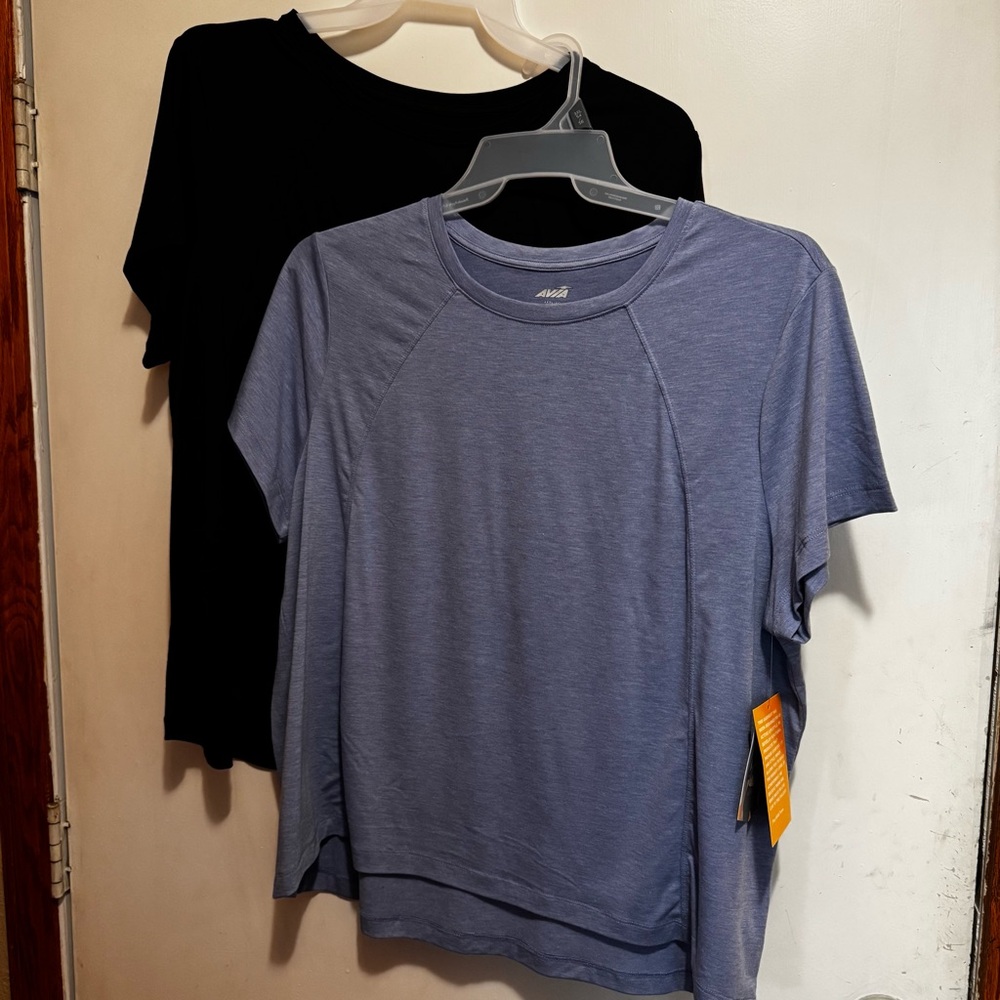Avia Commuter SS Tees XXXL 22 Perfect Peri, Black Soot, NWT, Set of 2